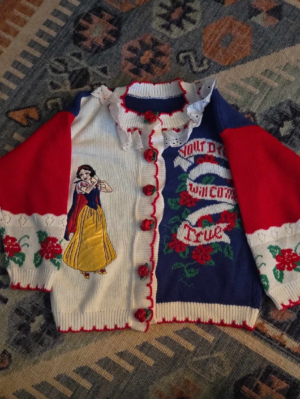 Disney Rare Snow White Cardigan Size 8